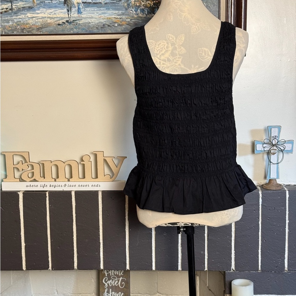 GAP Elegant Black Sleeveless Ruched Top BNWT